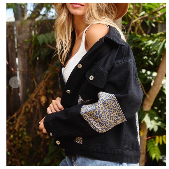 Fashion Leopard contrast Twill Jacket - Picture 6 of 7